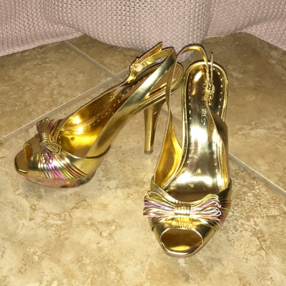 BCBGirls Gold Heels 7